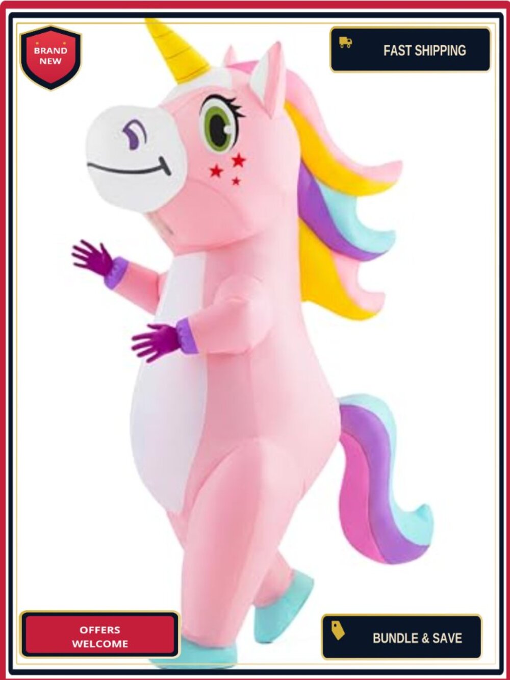 Adult Inflatable Unicorn Costume Full Body Blow Up Halloween Cosplay